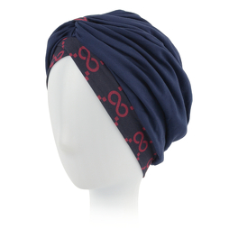 Navy blue turban with a unique design FLORENCE # B491+B242