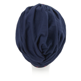 Navy blue turban with a unique design FLORENCE # B491+B242