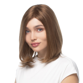 Women's natural wig medium brown with Slavic hair highlights TULZA #8/10+14H