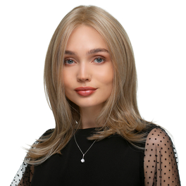 Synthetic heat-resistant wig in blonde with roots MODEST #14/16/8R