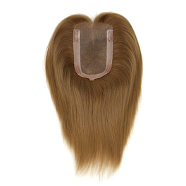 Slavic dark blond natural hair topper with blurred line DALIA 15cm #10