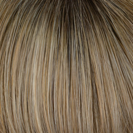 Heat-resistant synthetic blonde wig with roots CLEVER #14/16/8R