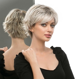 Synthetic blonde wig with VIBRANT #23/66/8R roots