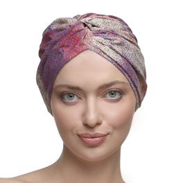 Colourful turban with elegant draping PINK DESERT