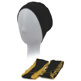 Multi-piece turban set and two decorative headbands with a black metal buckle NICOLA # B21