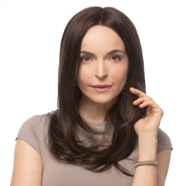 Natural Asian Hair wig Deep Dark Brown with medium brown highlights VILI #2/4+6/8H