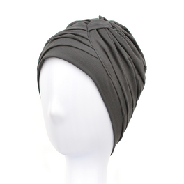 Graphite KLARA Premium Turban with Decorative Draping  #307