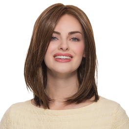 Synthetic hair wig on brown tresses AILSA #4/6/2R
