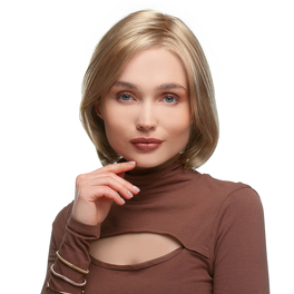 Women's synthetic wig in brown with dark roots in a bob style FRAPPUCCINO SMALL # 6/8/12/4R.