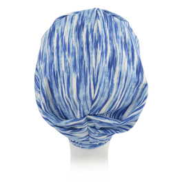 Light bamboo turban in blue and white SAMOA # M101+B246