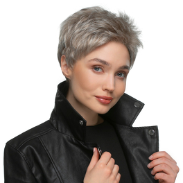 Short synthetic wig in ash dark blonde with roots FRANK # R4/18/1BR