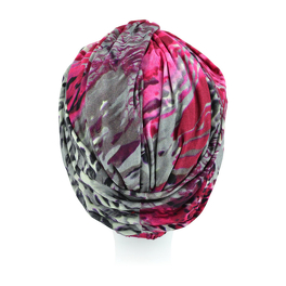Magenta grey-pink turban