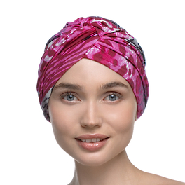 Magenta grey-pink turban