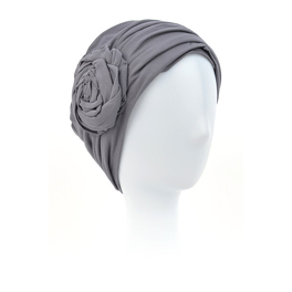 Grey turban with draped rose PUERTO RICO # B44*