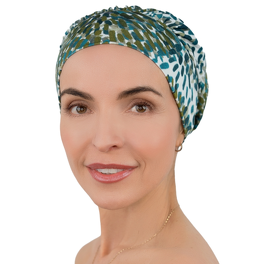 Green Ruched Turban BARBADOS # B192