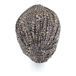Black & beige CLASSIC turban with subtle ruching