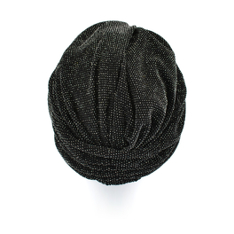 Warm black turban with bamboo lining CRYSTAL