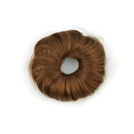 Hair bun extension in Slavic virgin hair, light brown colour, on an elastic band, LUX BUBBLE ME #8/12.
