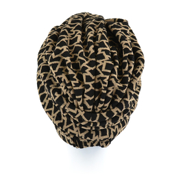 Ruched turban with bamboo lining black with gold pattern TURBAN DIAMOND