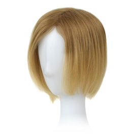 Slavic natural hair topper in medium blond with roots AIKA 20cm #8/12R+14/16