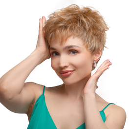 Heat-resistant synthetic blonde wig with MINIMA root #11/24/80/8R