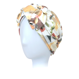 Colourful turban with a fabric decorative element at the front RIMINI # M152+B7