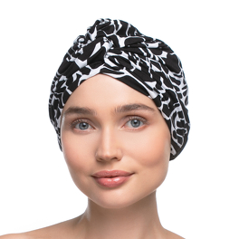 Black and white turban with a knot ELITE