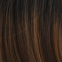 Synthetic heat-resistant half wig in brown with roots FLUFF #6/8/4R