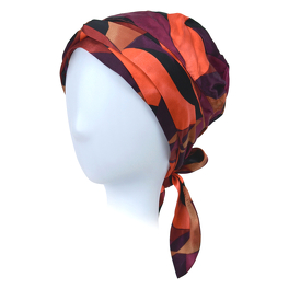Abstract print tied turban FLAME