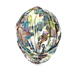 Multicoloured pleated turban