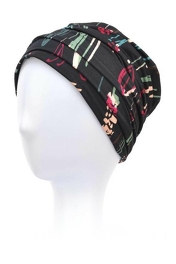 Double-layered turban with decorative draping in black LONDON # B/232*