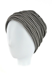 Two-layer turban with decorative houndstooth draping LONDON # J/4*