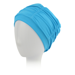 Light and comfortable bathing turban with decorative draping of fabric around the head in a light blond colour AQUA2 #613.
