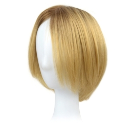 Slavic natural hair topper medium blond ombre AVA 15cm #8/12R+14/16