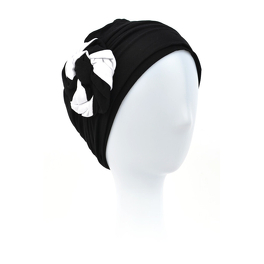 Black turban with draped rose PUERTO RICO # B21*