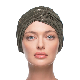 Warm olive green turban SAVANNA*