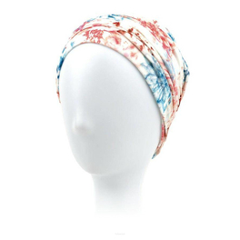 Ruched Pastel Pink and Blue Turban MAURITIUS # B141*