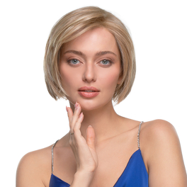 Synthetic wig light blonde with roots heat-resistant DAPHNE #17/101/18R
