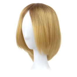 Slavic natural hair topper medium blonde with ombre root AVA 20cm # 8/12R+14/16