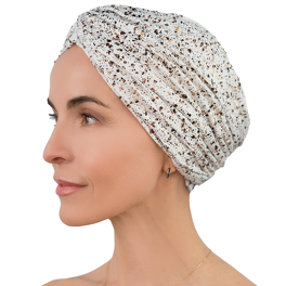Light turban in golden print RIGA # B150+B07