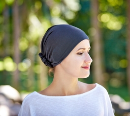 Draped Rose Turban in Graphite POLA #307
