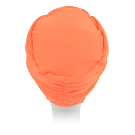 Light and comfortable bath turban with decorative draping of fabric around the head in orange AQUA2 # 308.