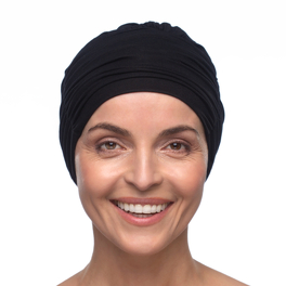 Two-piece headwrap turban black LUNA # BM05