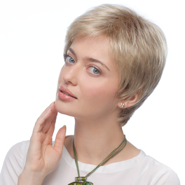 Women's synthetic wig in brown with roots MARY #8/14/6R