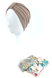 Stylish and flexible light brown cappuccino shade turban OLIVIA # BM141